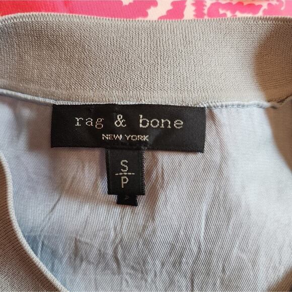 RAG & BONE BLUE AIDEN SHORT SLEEVE BLOUSE SIZE SMALL - Picture 7 of 8